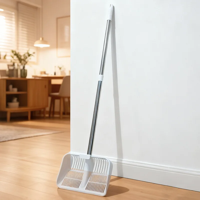 Pala arena acero inoxidable para gato – Mango largo resistente - imagen 4
