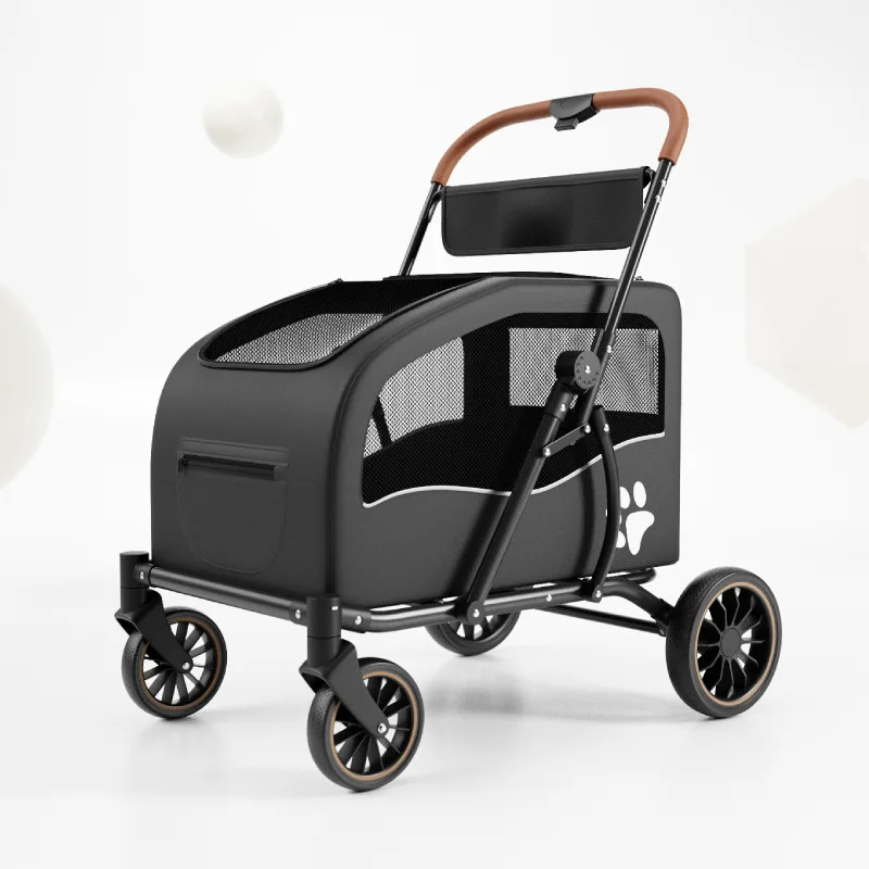 Carrito plegable para perros medianos y grandes con suspensión