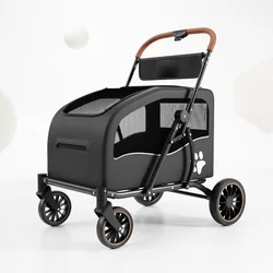 Carrito plegable para perros medianos y grandes con suspensión