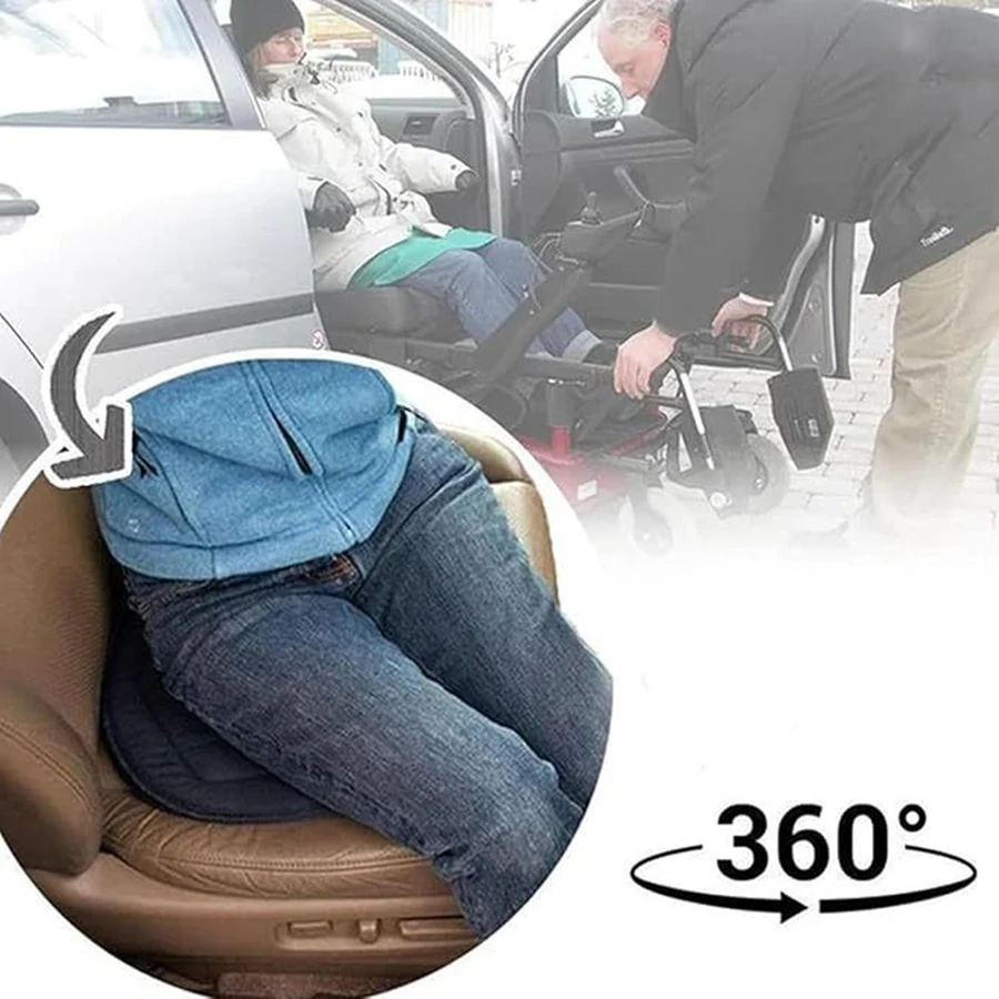 Cojín instalado en asiento de coche con persona sentada