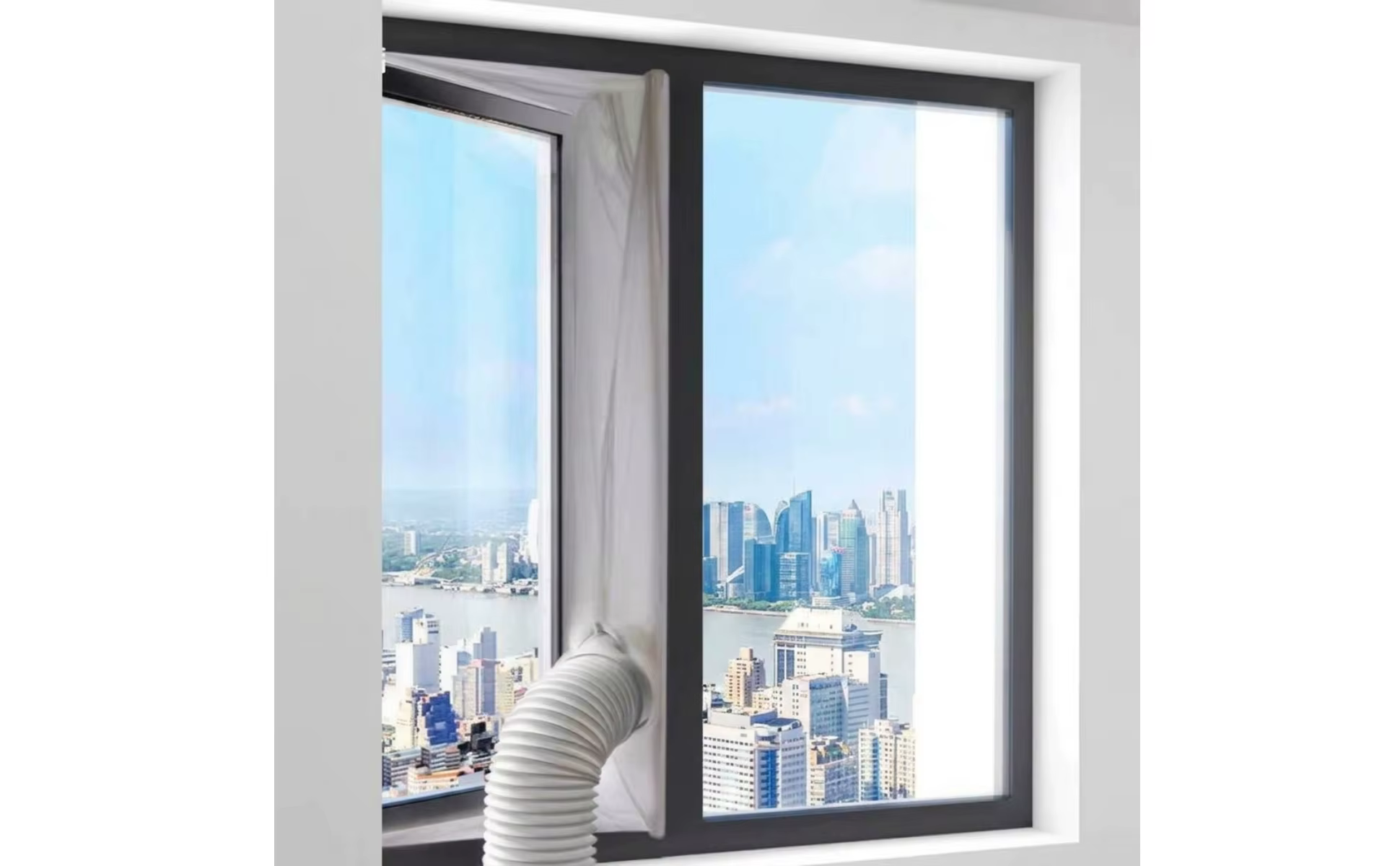 Kit sellado ventana aire acondicionado portátil con puertos mangueras