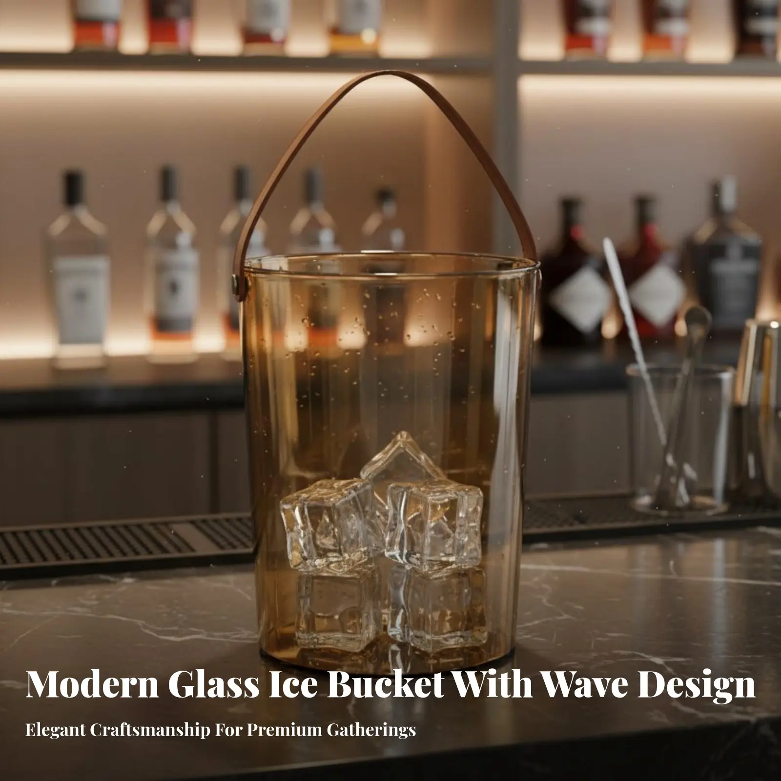 Cubo de hielo portátil con textura tipo vidrio para vino y champán - imagen 5