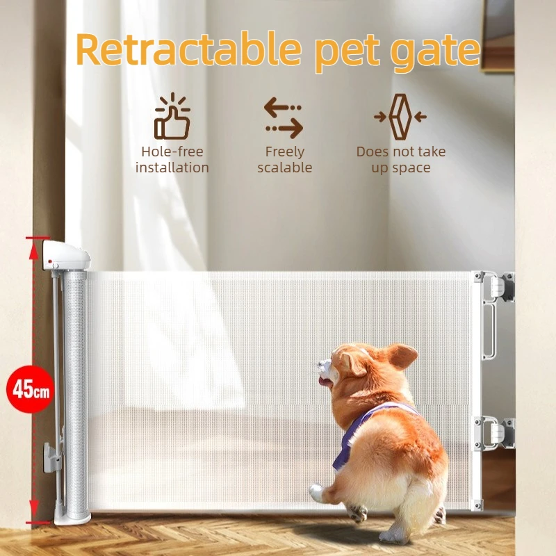 Barrera retráctil seguridad para gatos y perros – Puerta interior con cerradura - imagen 2