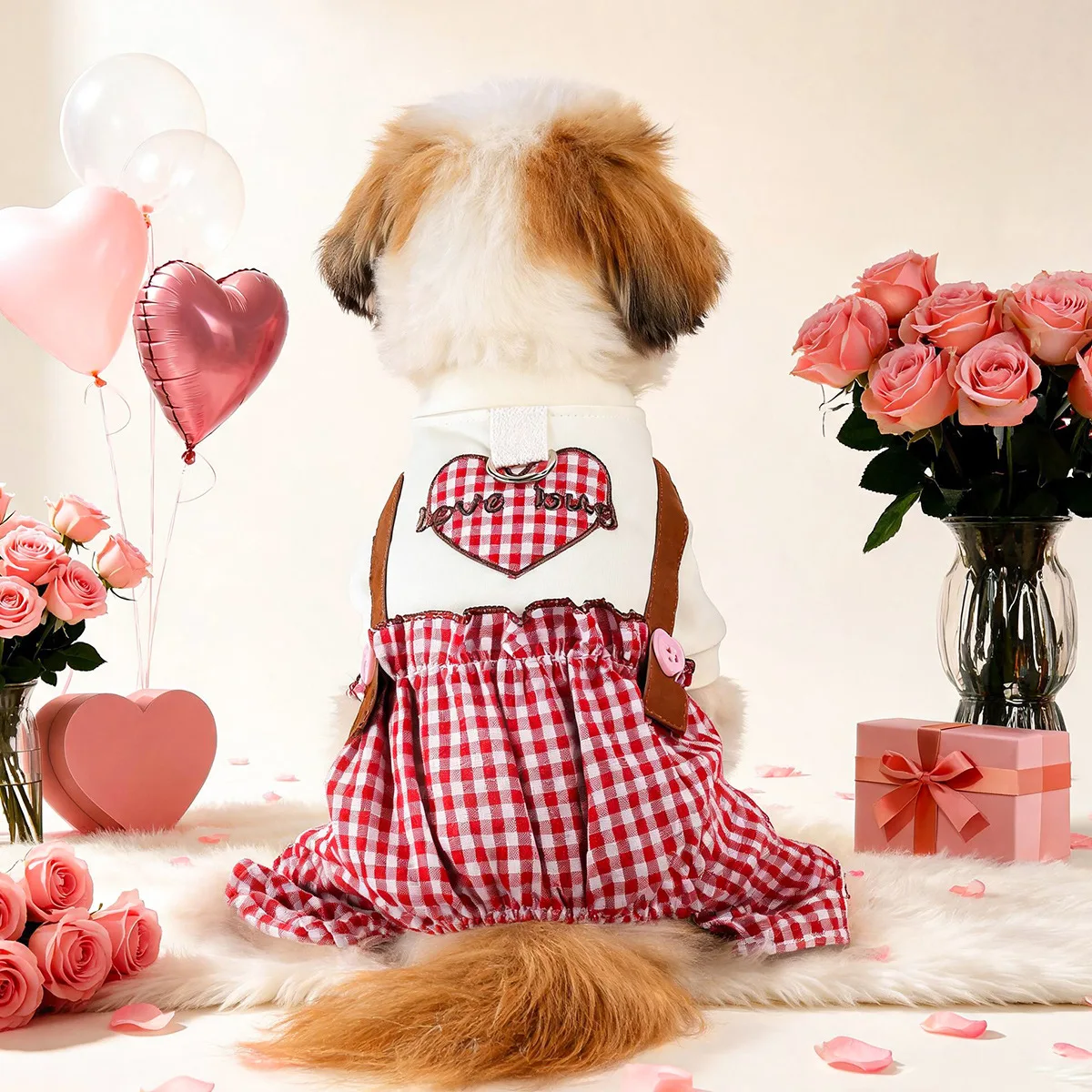 Mono a Cuadros para Gatos y Perros – Pijama Cálido de Otoño e Invierno - imagen 4