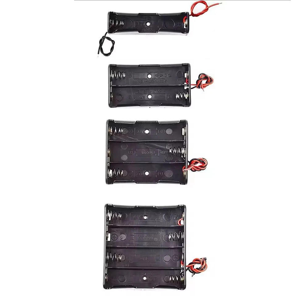 Caja de almacenamiento para baterías 18650 con ranura y cables