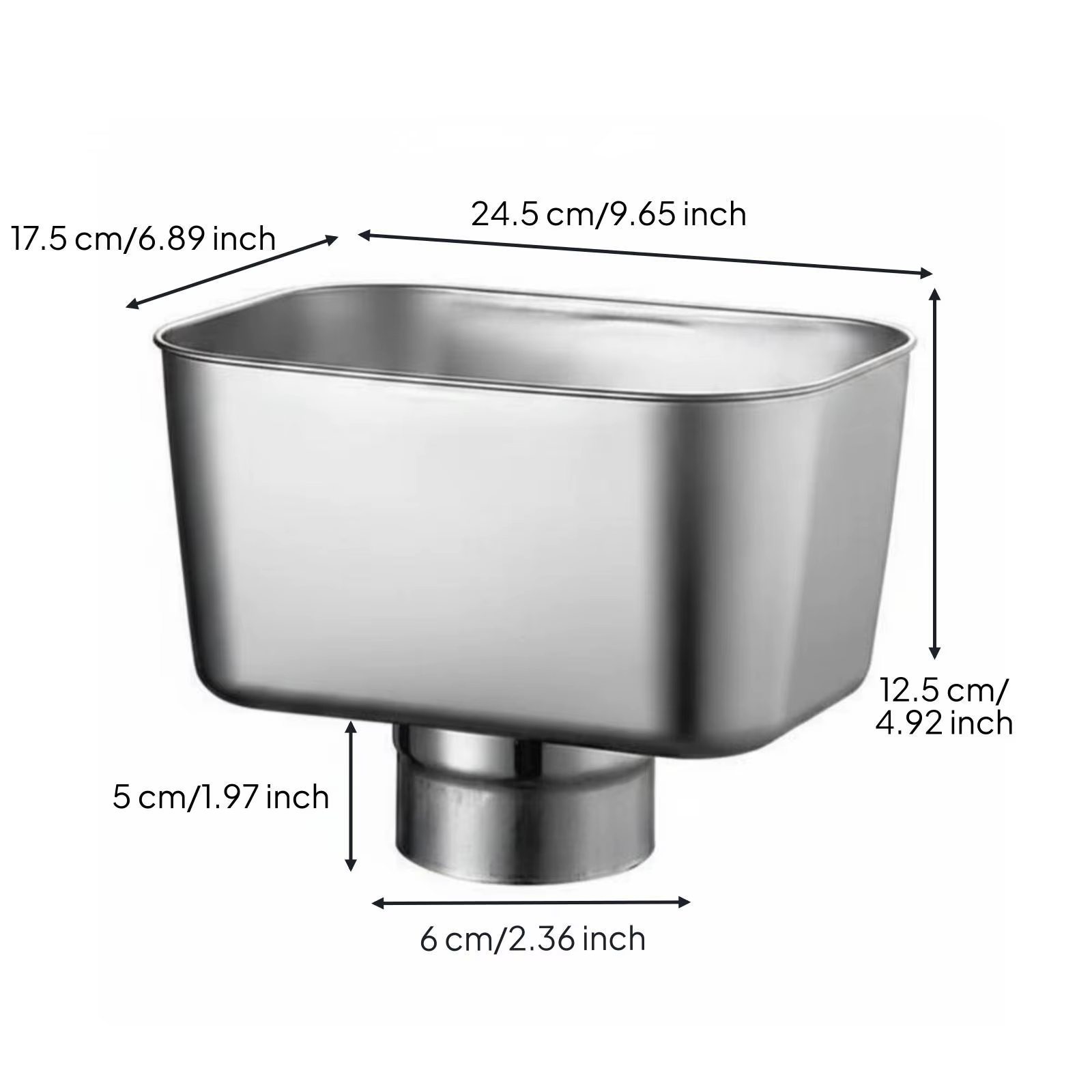 Desagüe de Techo Acero Inoxidable Alta Capacidad – Colector Cuadrado - imagen 2