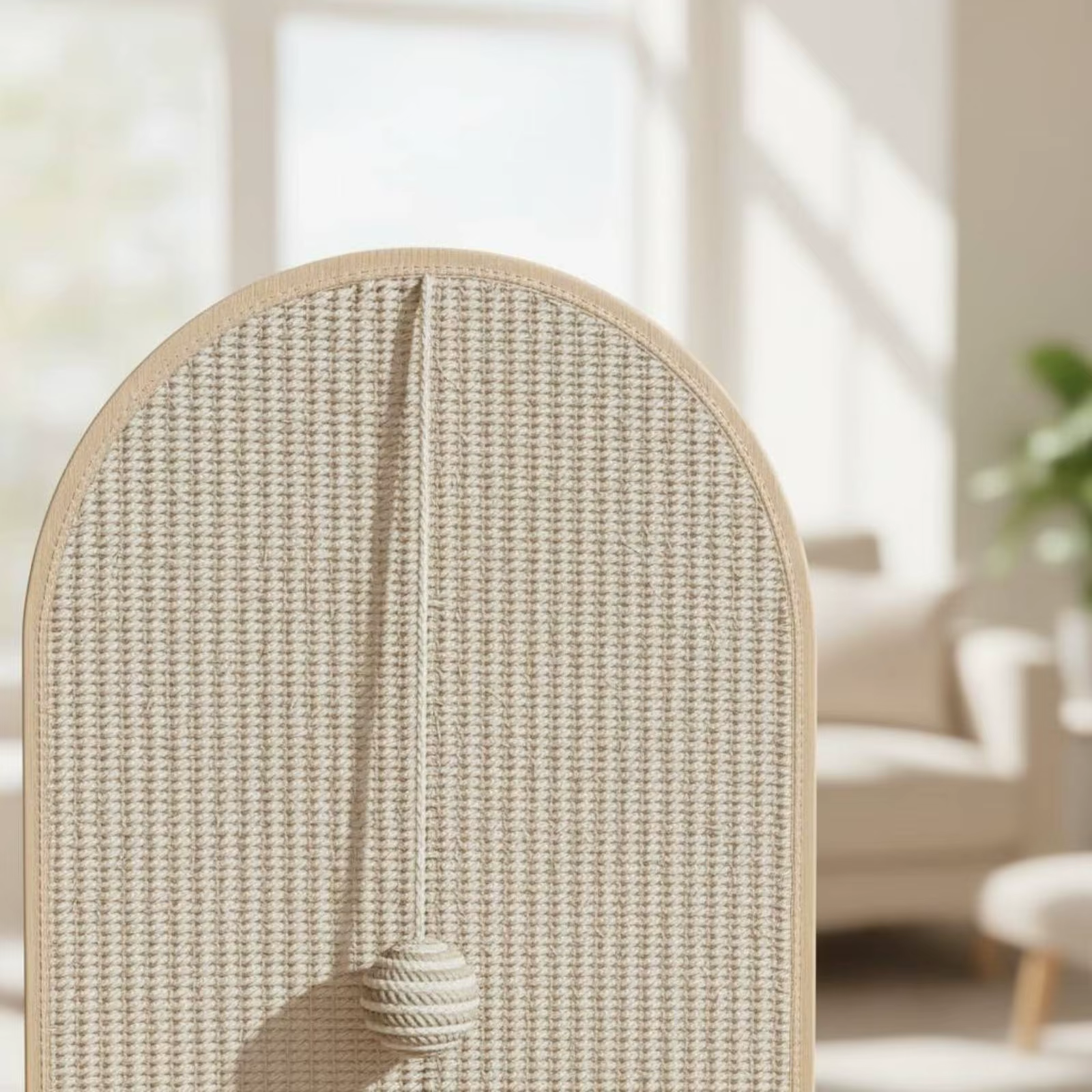 Tapete rascador de sisal para gatos con juguete – Protector de muebles - imagen 2