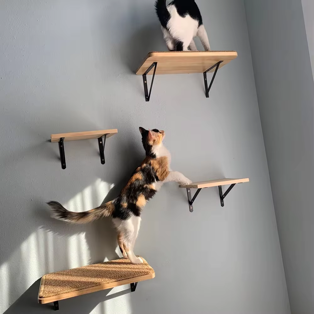 Hamaca de pared para gatos – Plataforma de descanso y trepar en madera - imagen 2