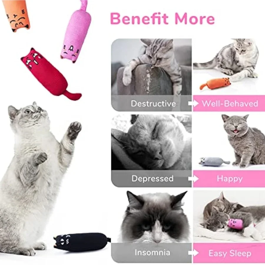 Juguete interactivo de peluche para gatos con catnip y sonido - imagen 2