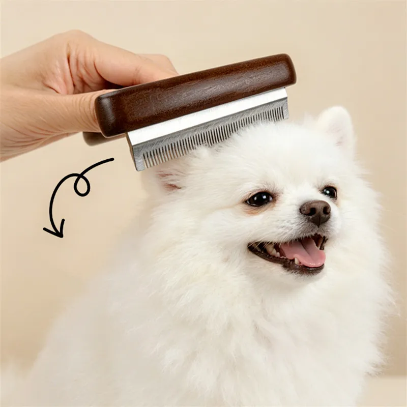 Cepillo de bambú para perros y gatos, peine quita pelo suave