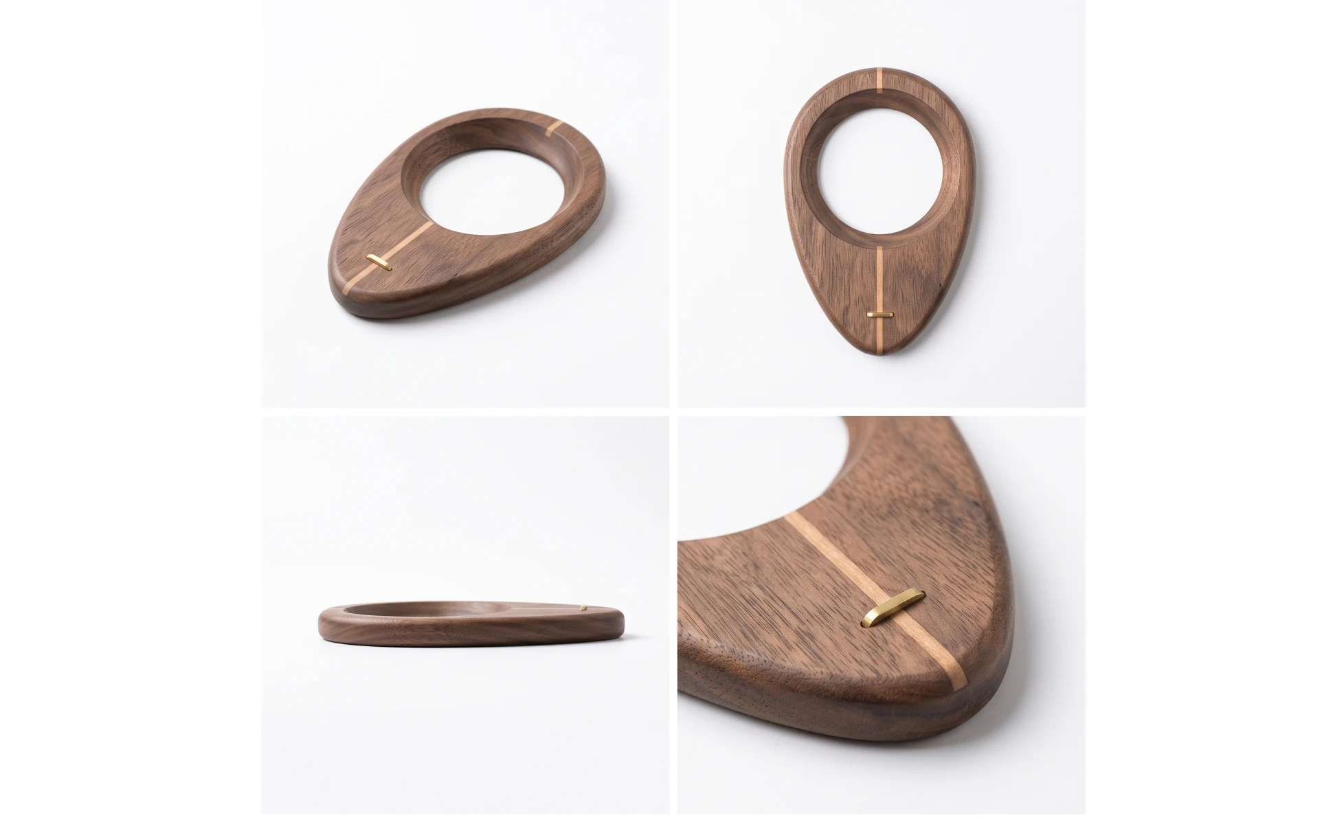 Detalle del soporte de madera para gotero de café