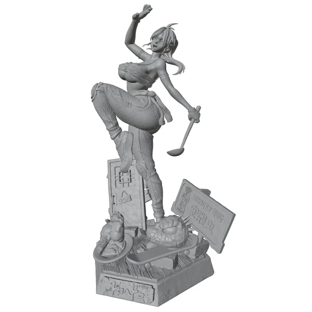 Figura miniatura de chica en resina 1:24 para montar y pintar - imagen 4