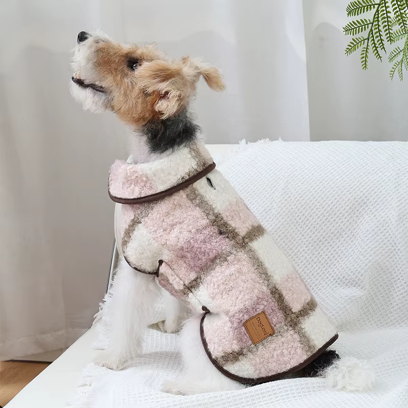 Abrigo retro cuadros forro polar perros todas tallas - imagen 4