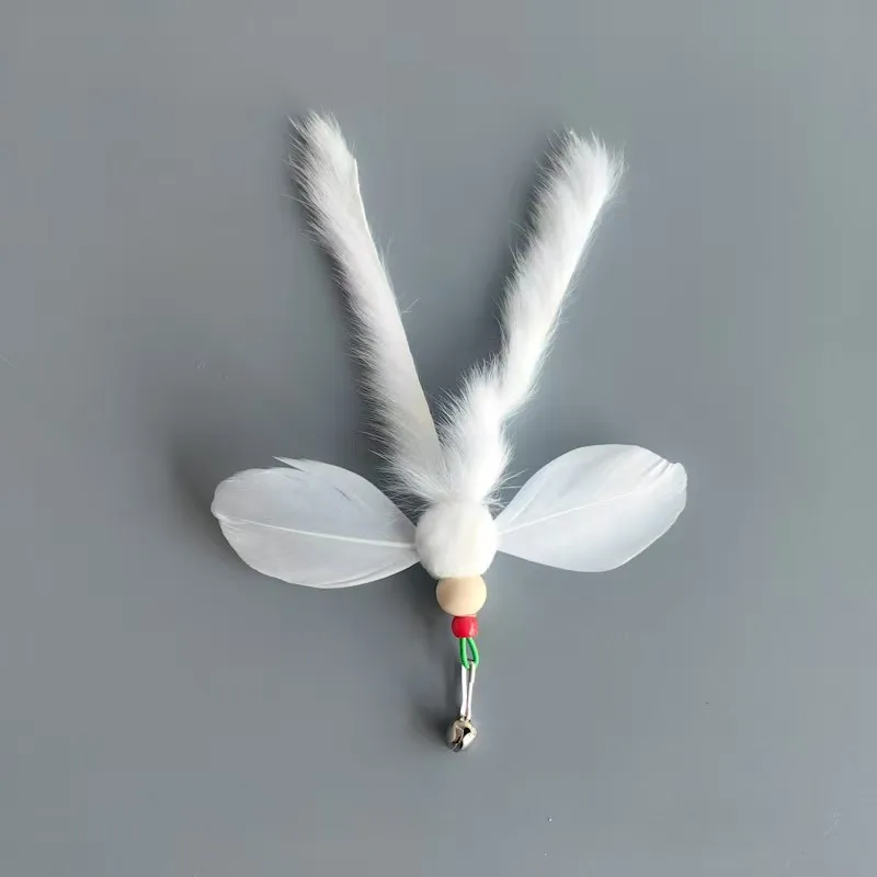 Set de juguetes para gatos con varita y plumas de peluche - imagen 3