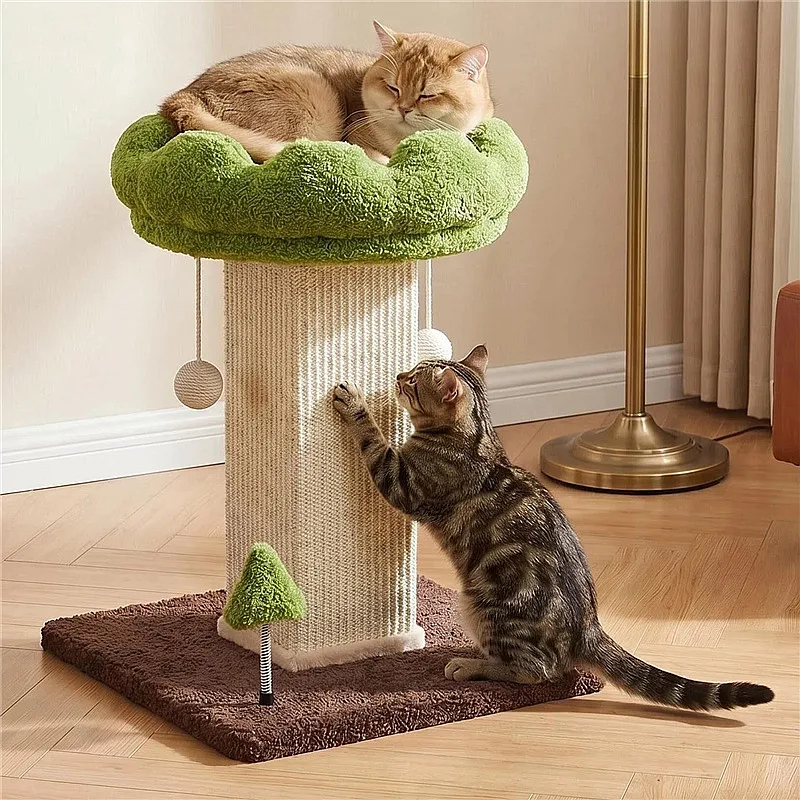 Árbol rascador para gatos con torre de sisal y protector de sofá - imagen 2