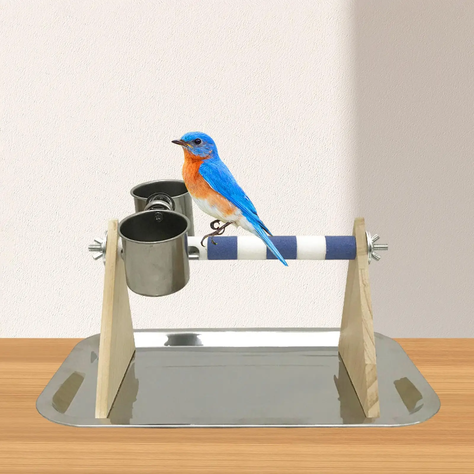 Parrot Playground Bird Play Stand Parrot Toys Wood Bird Perch for Conures Cockatiels