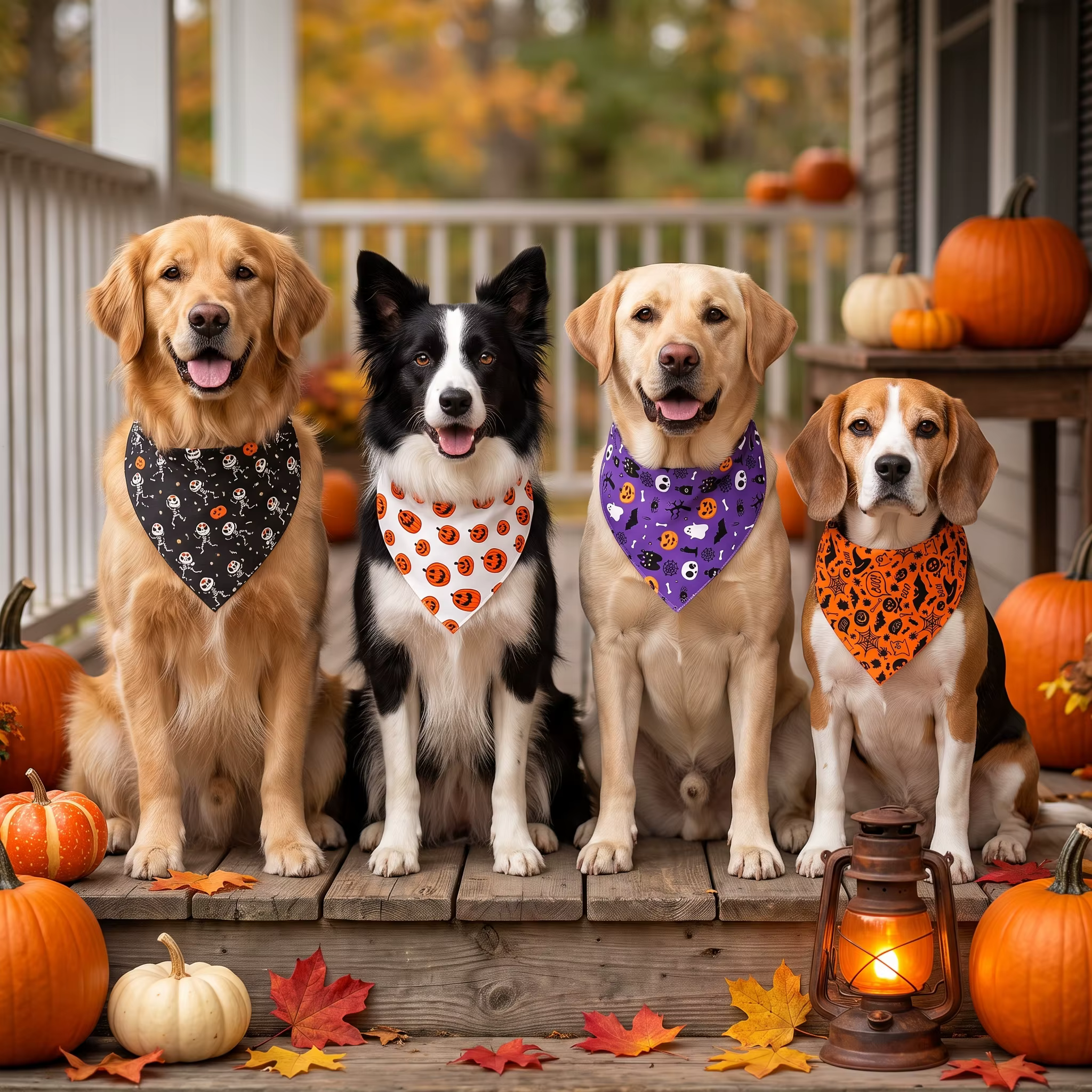 4 Pañuelos triangulares Halloween para perros - imagen 2