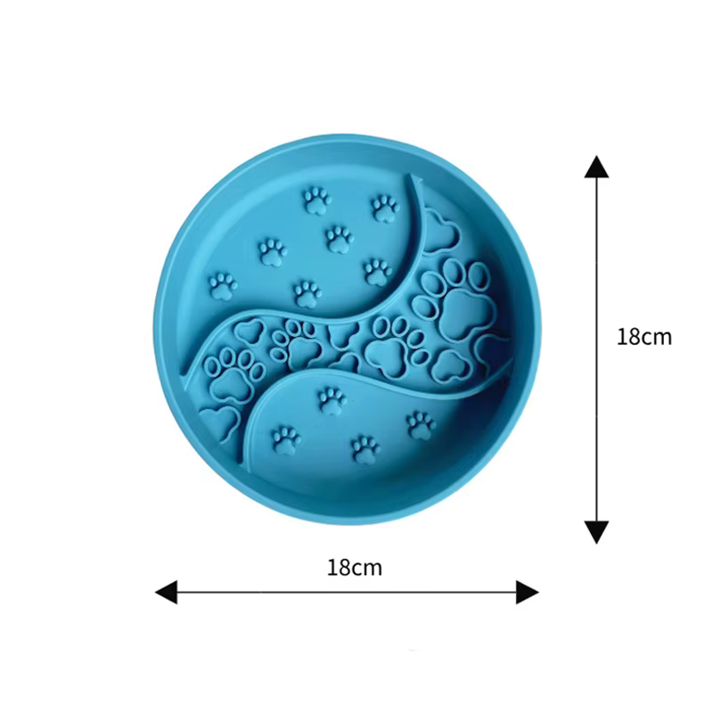 Tapete redondo de silicona con textura para lamer