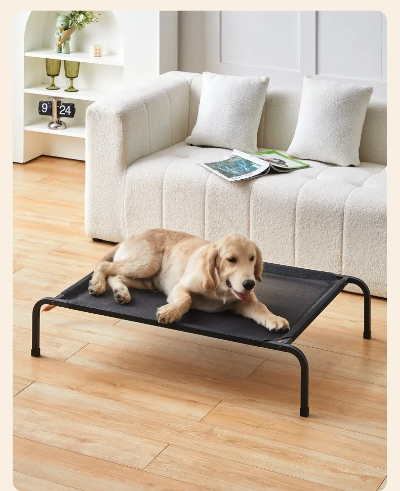 Cama desmontable con marco de hierro para perro grande
