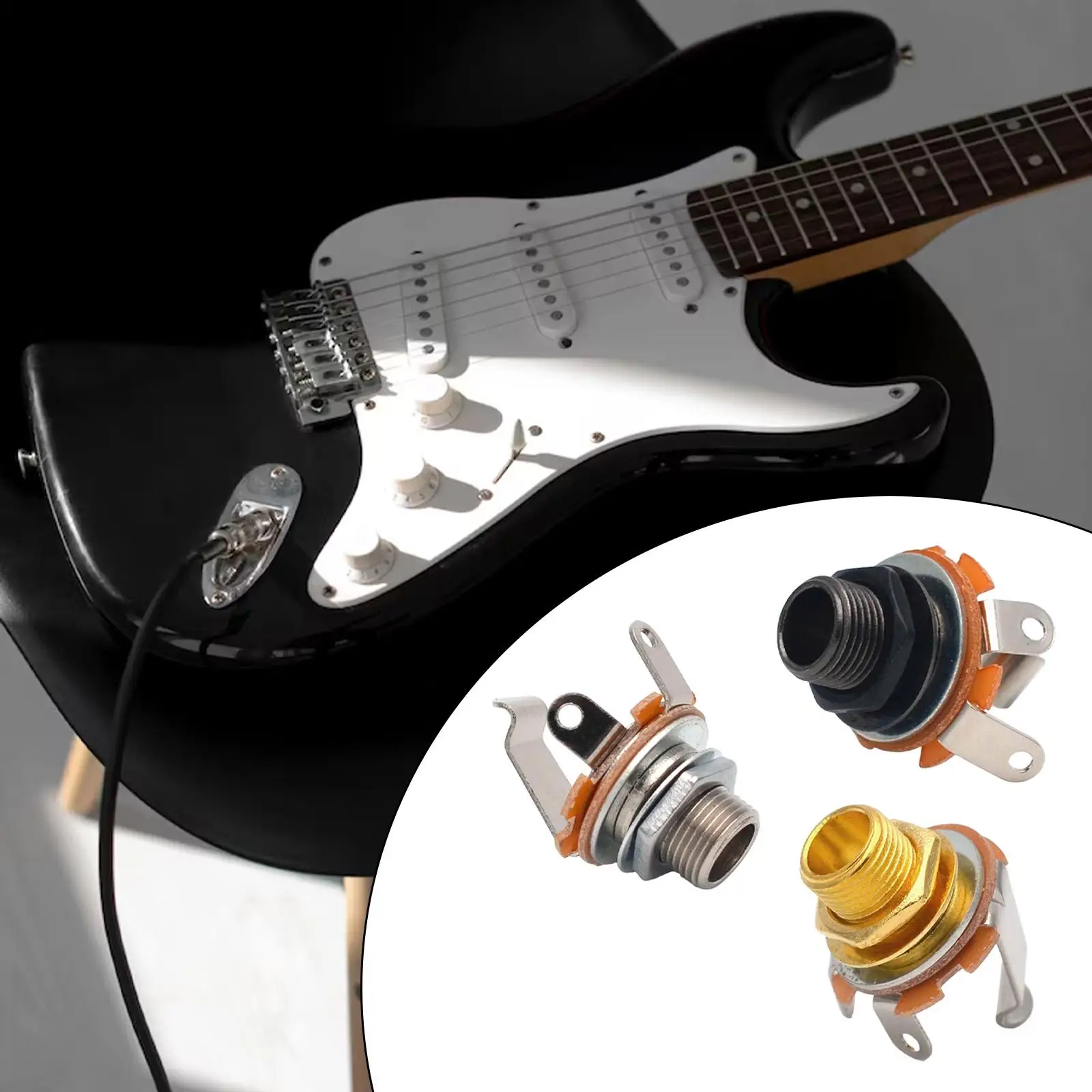 Conector Jack Mono 1/4" para Guitarra y Bajo – Repuesto Duradero con Tuerca - imagen 5