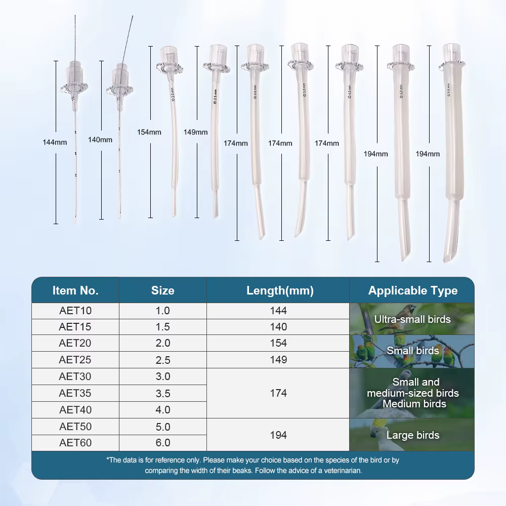 Tubo endotraqueal veterinario para aves de silicona - imagen 2