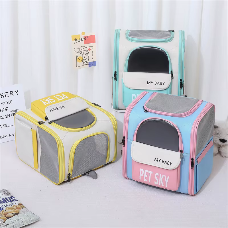 Mochila de transporte plegable y transpirable para gatos - imagen 5