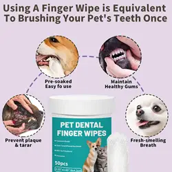 Toallitas limpieza dental para perros y gatos, mal aliento desechables