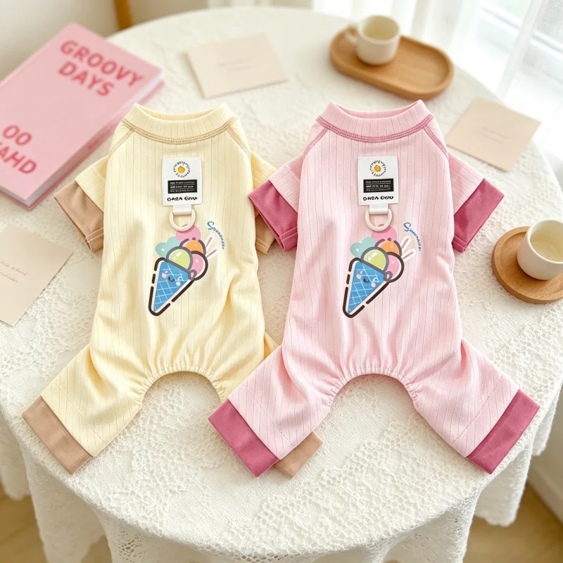 Mono de cuatro patas para perros y gatos – Pijama cálido con estampado - imagen 3
