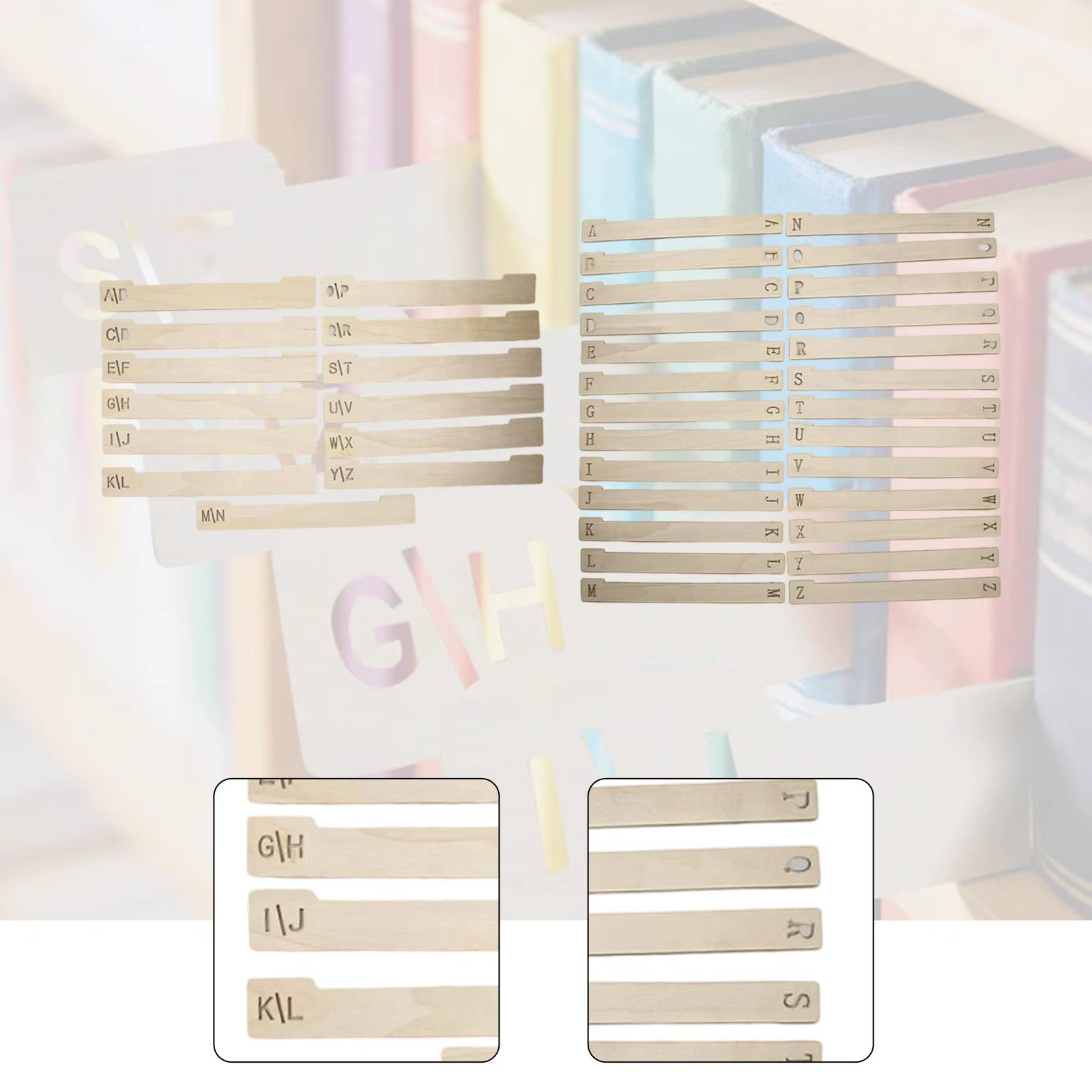 Separadores de estantería de madera para libros: gatos y perros - imagen 5