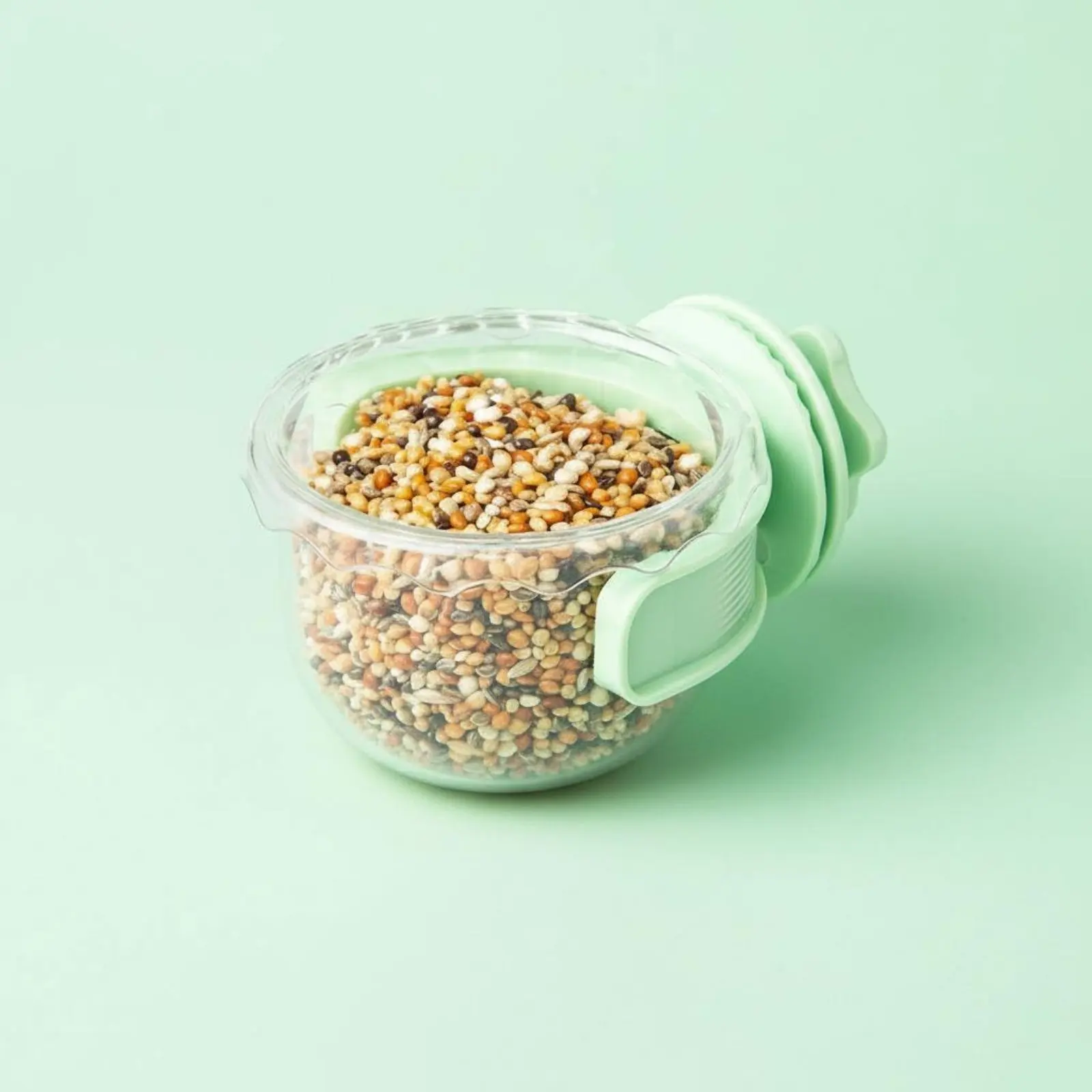 Comedero para loros con gancho estable, plato comida y agua