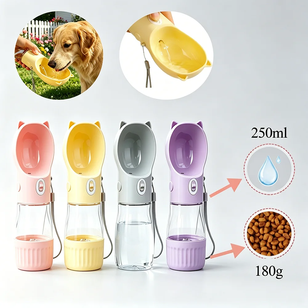 Botella de agua portátil para perros y gatos, bebedero exterior - imagen 2