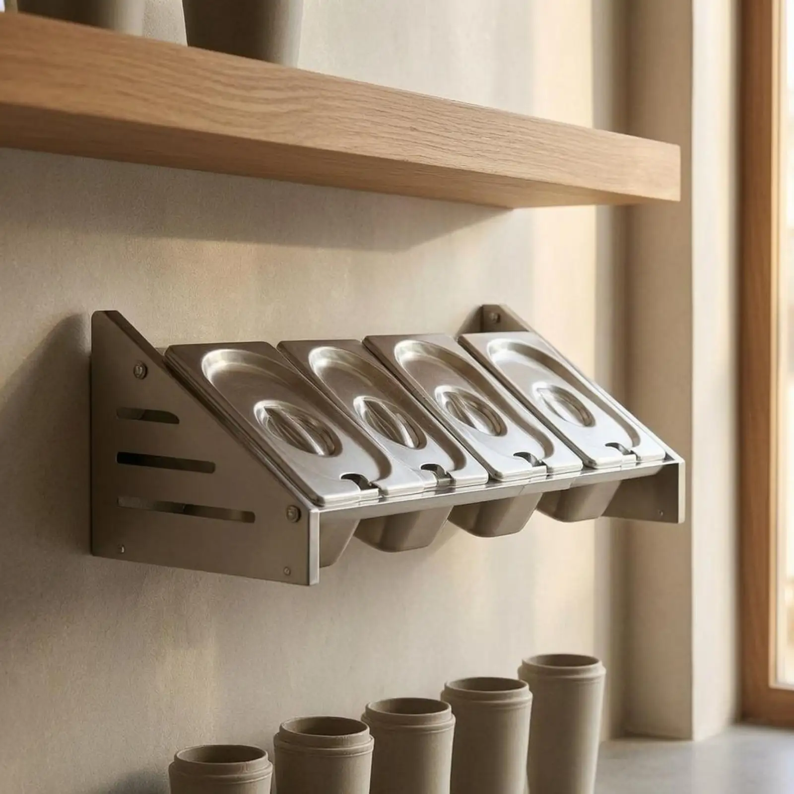 Organizador culinario de acero inoxidable para servicio profesional