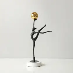 Estatua decorativa femenina en aleación negra mate – Figura contemporánea para el hogar