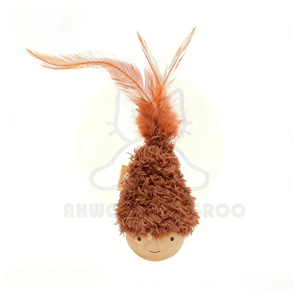 Detalle de plumas del juguete para gatos