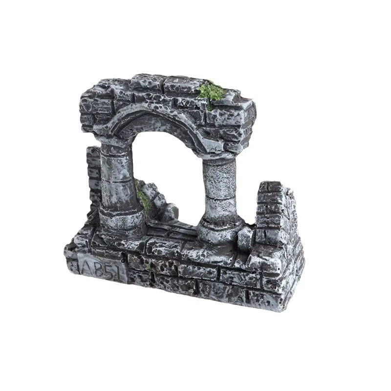 Decoración para acuario con cueva de rocas y columnas romanas - imagen 5