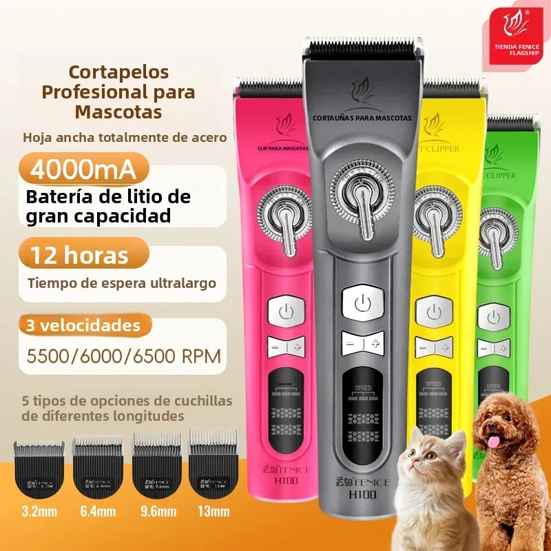 Cortapelos inalámbrico recargable de bajo ruido para perros y gatos - imagen 4