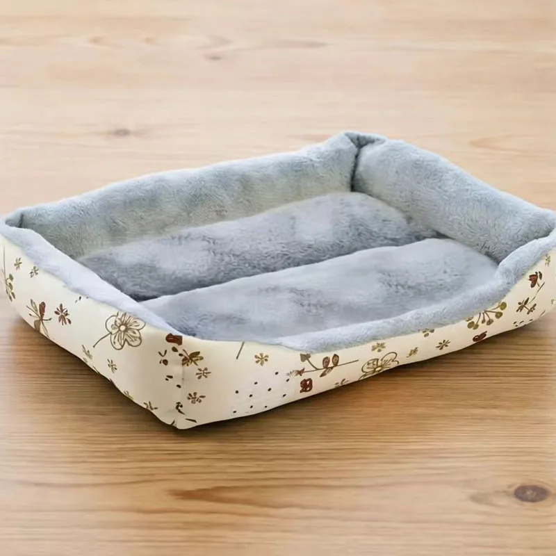 Cama para mascota mediana con estampado floral