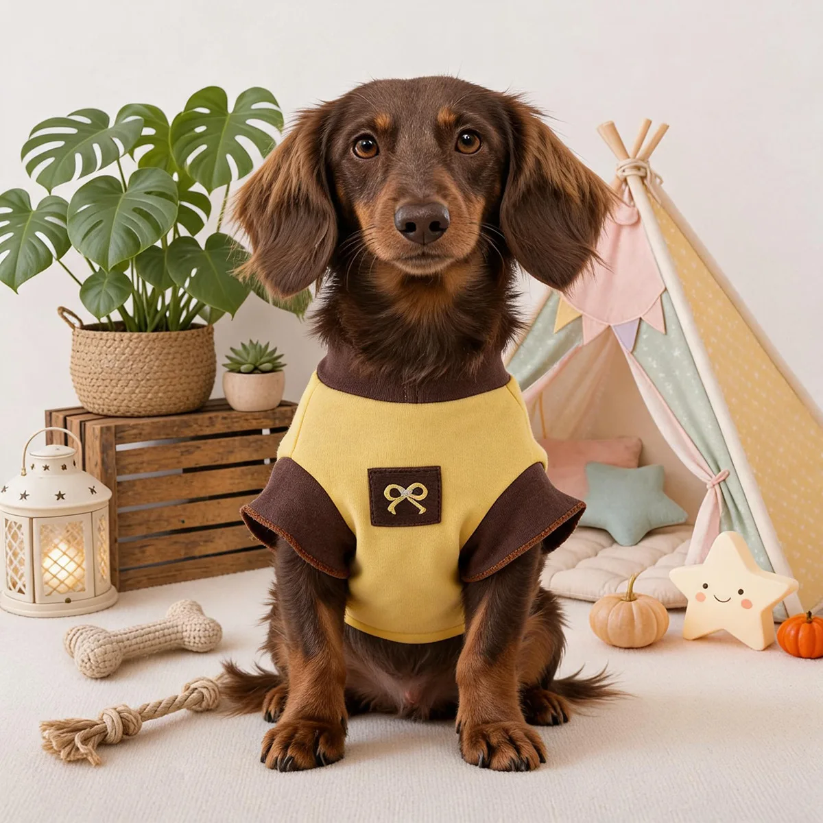 Camiseta elástica otoño invierno perros pequeños cuello parches - imagen 4