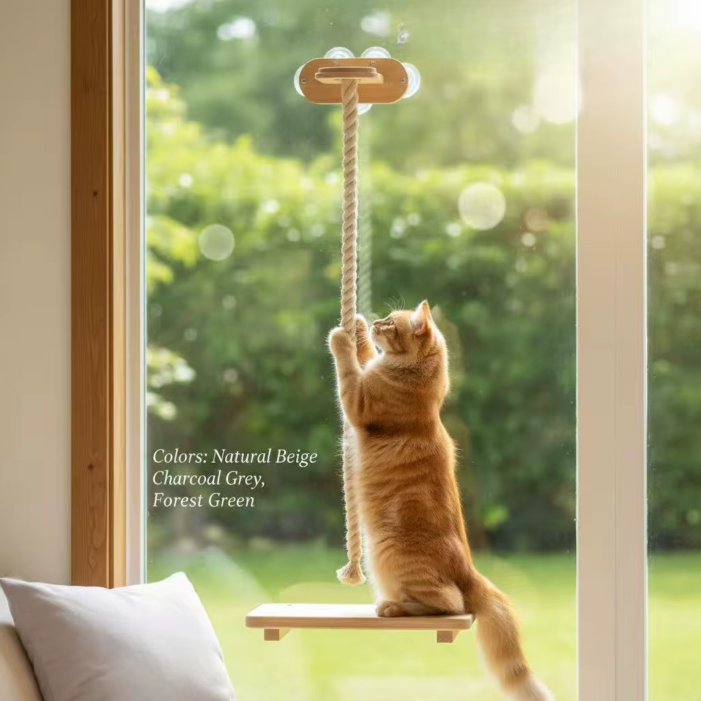 Rascador para gatos de pared con cuerda y nido colgante - imagen 5