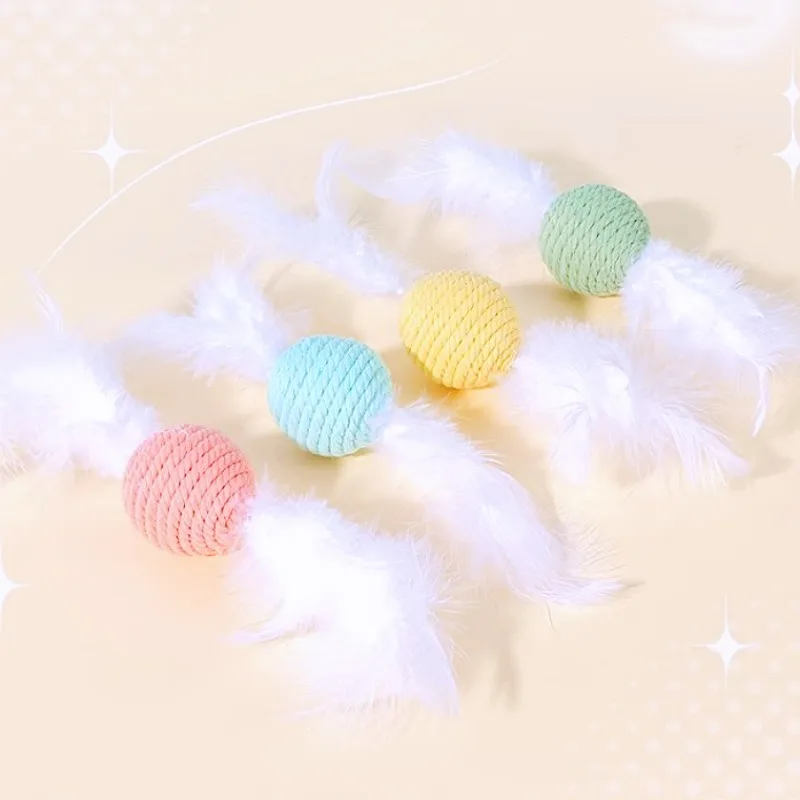 Bola de plumas interactiva para gatos