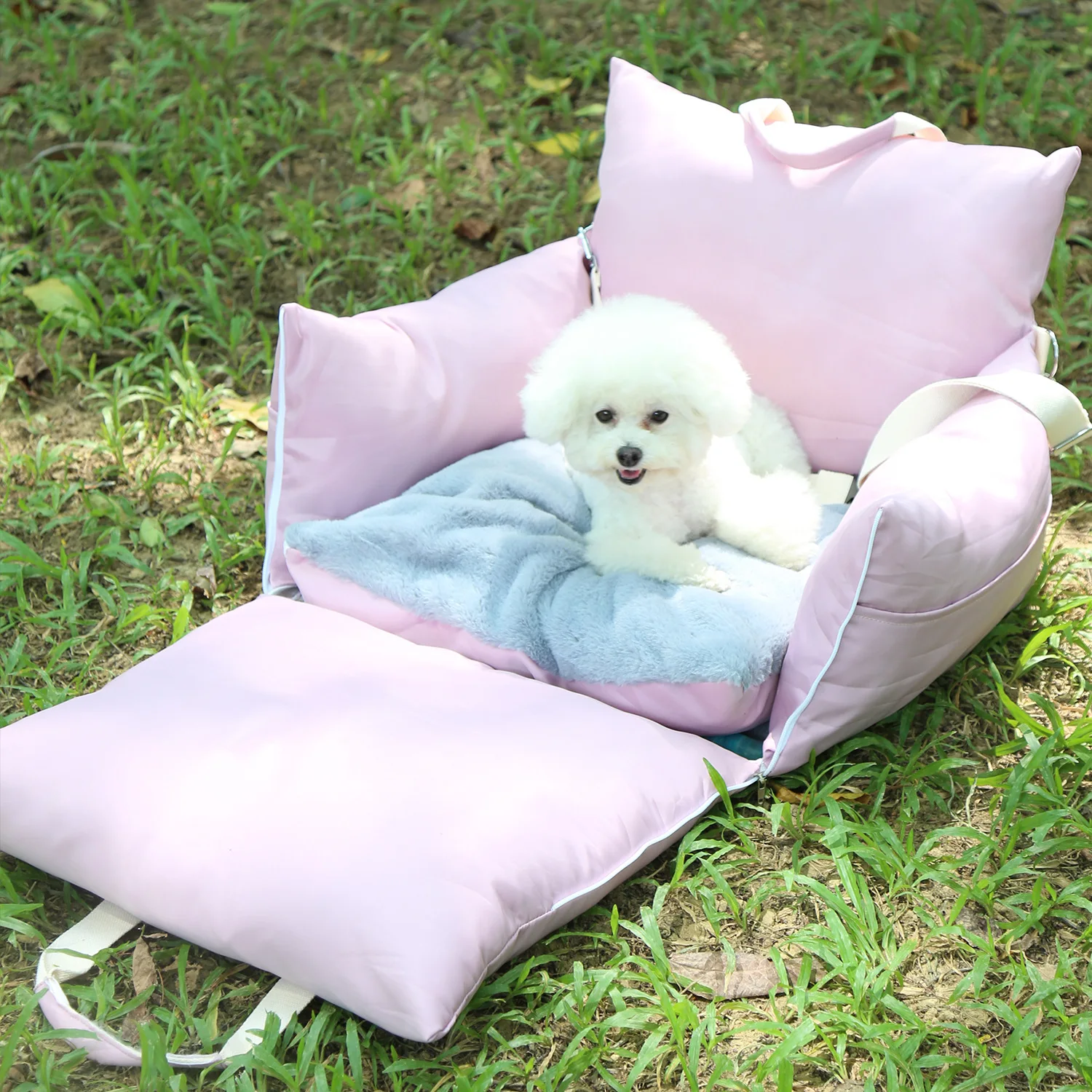Cama de coche desmontable para gatos y perros, fácil de limpiar