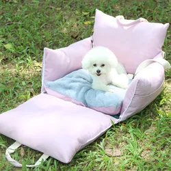 Cama de coche desmontable para gatos y perros, fácil de limpiar
