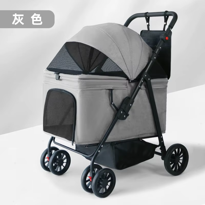 Cochecito plegable con freno de un toque para gatos y perros