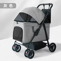 Cochecito plegable con freno de un toque para gatos y perros