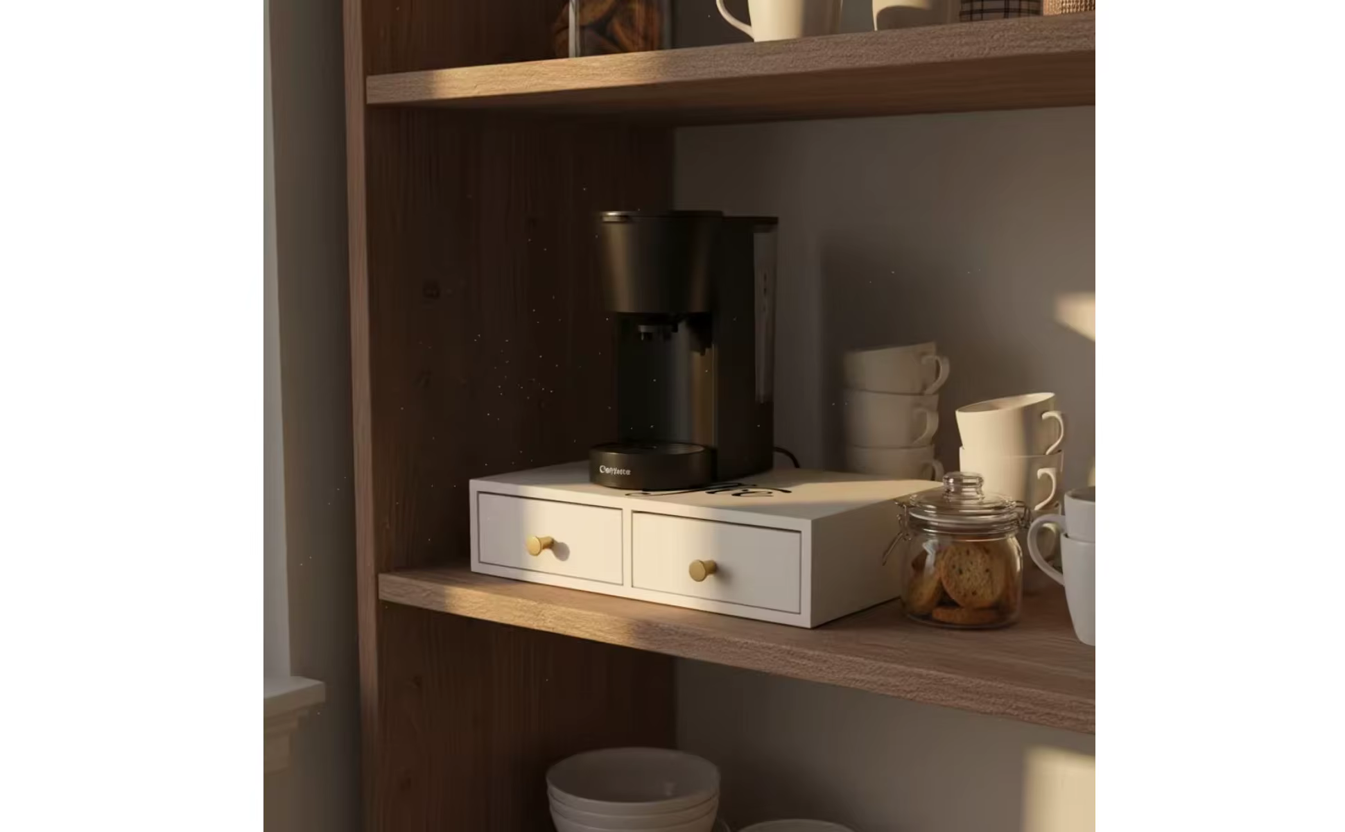 Vista del mueble compacto para estación de bebidas