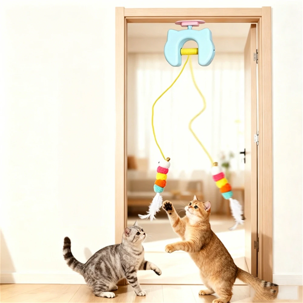 Juguete interactivo automático para gatos – Oruga colgante retráctil - imagen 2