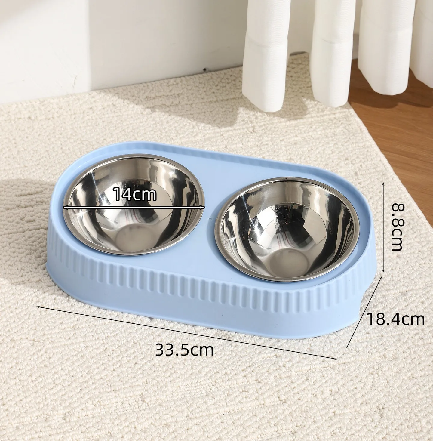 Comedero para perros de acero inoxidable con tazones dobles