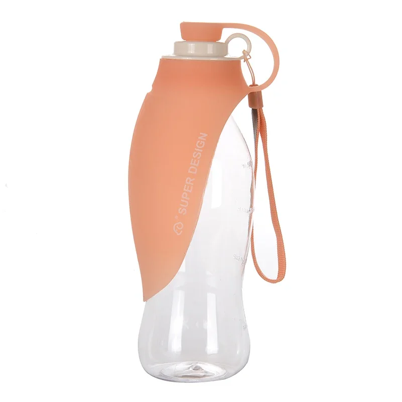 Perro medianoyen exterior con botella