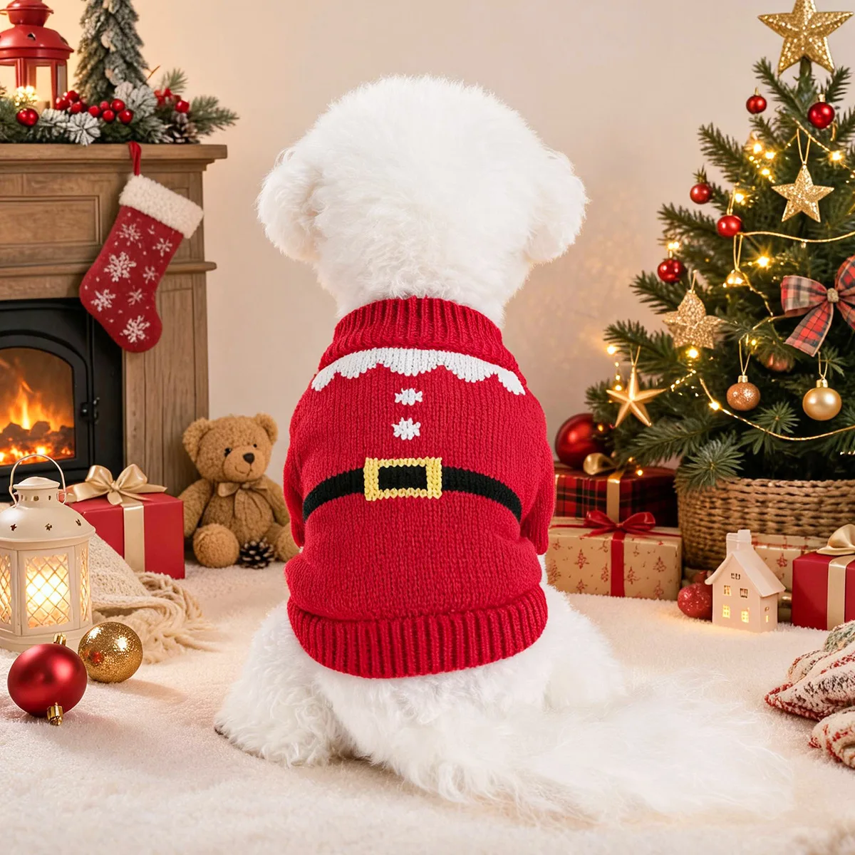 Suéter Navideño para Gatos y Perros Pequeños – Tejido Festivo de Invierno - imagen 5