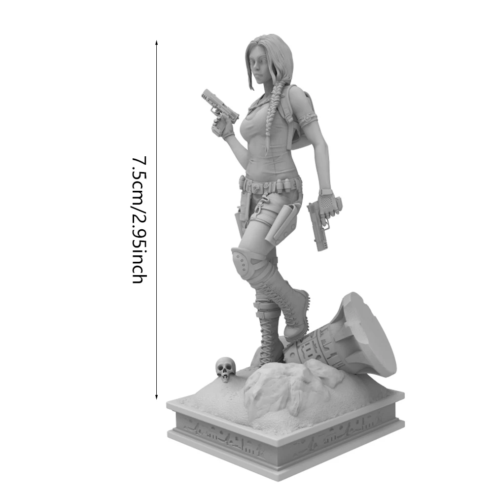 Postura de la figura sosteniendo la pistola